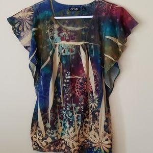 Apt 9 shirt sleeve multi color top